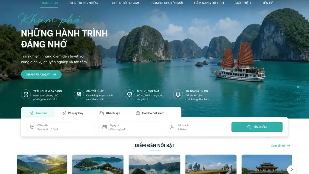 mẫu web du lịch