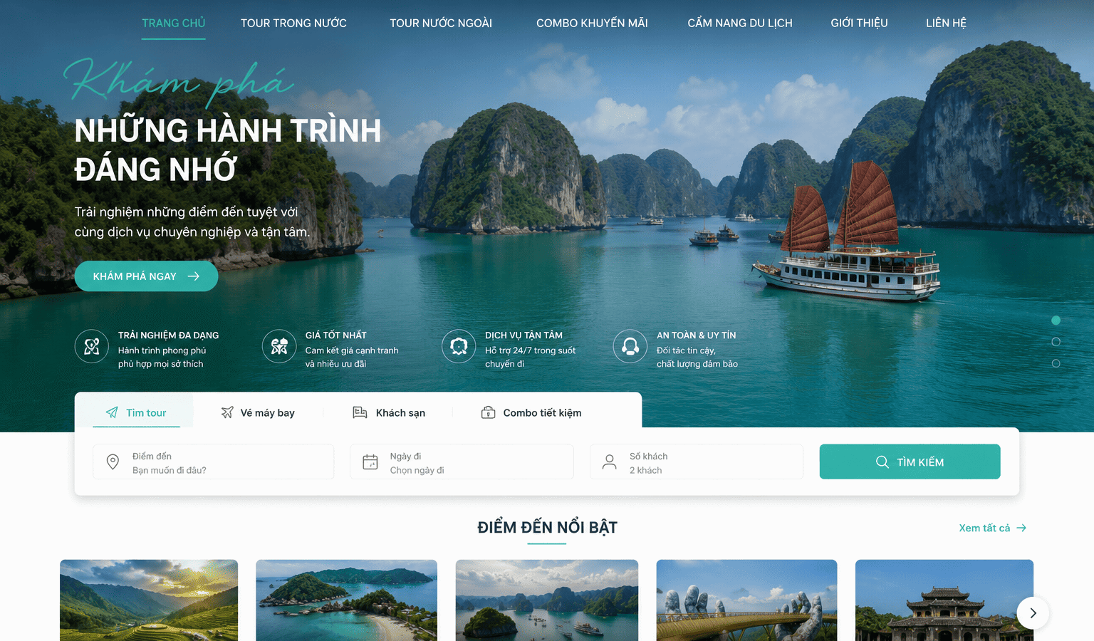 mẫu web du lịch