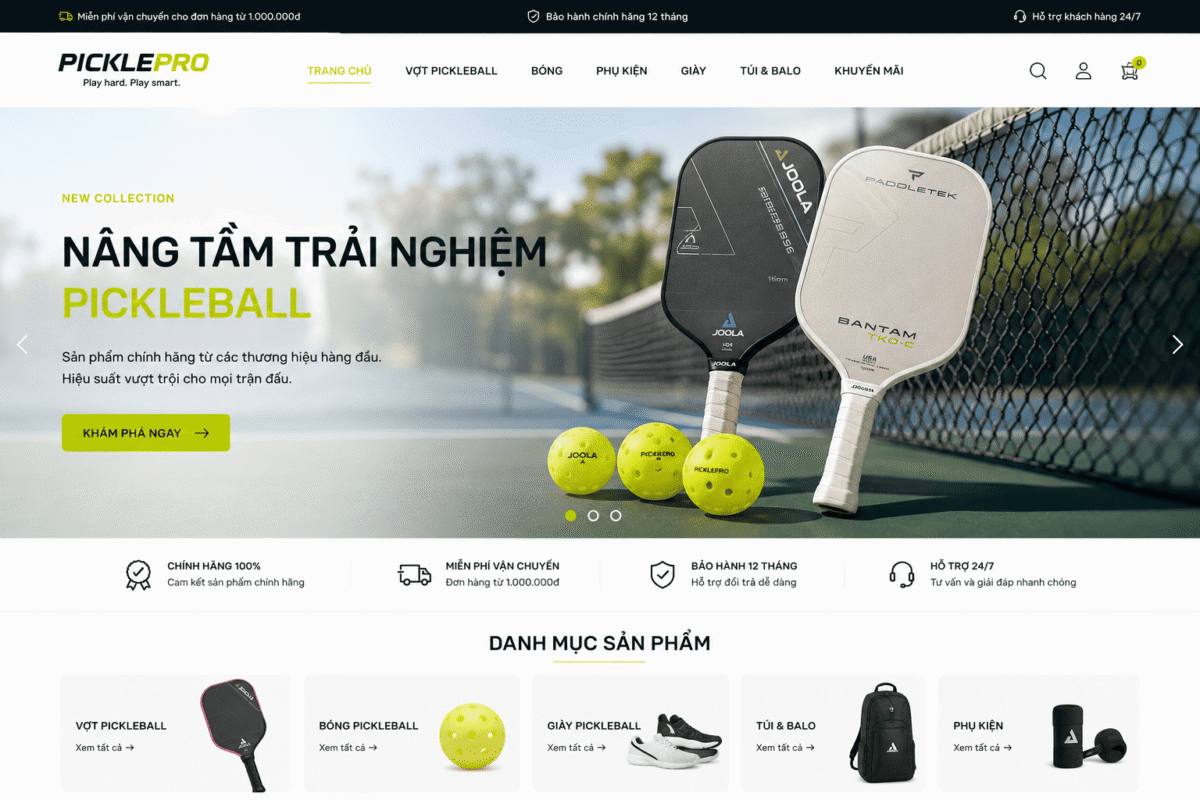 Mẫu web pickerball