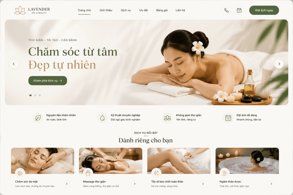 Mẫu Website Spa