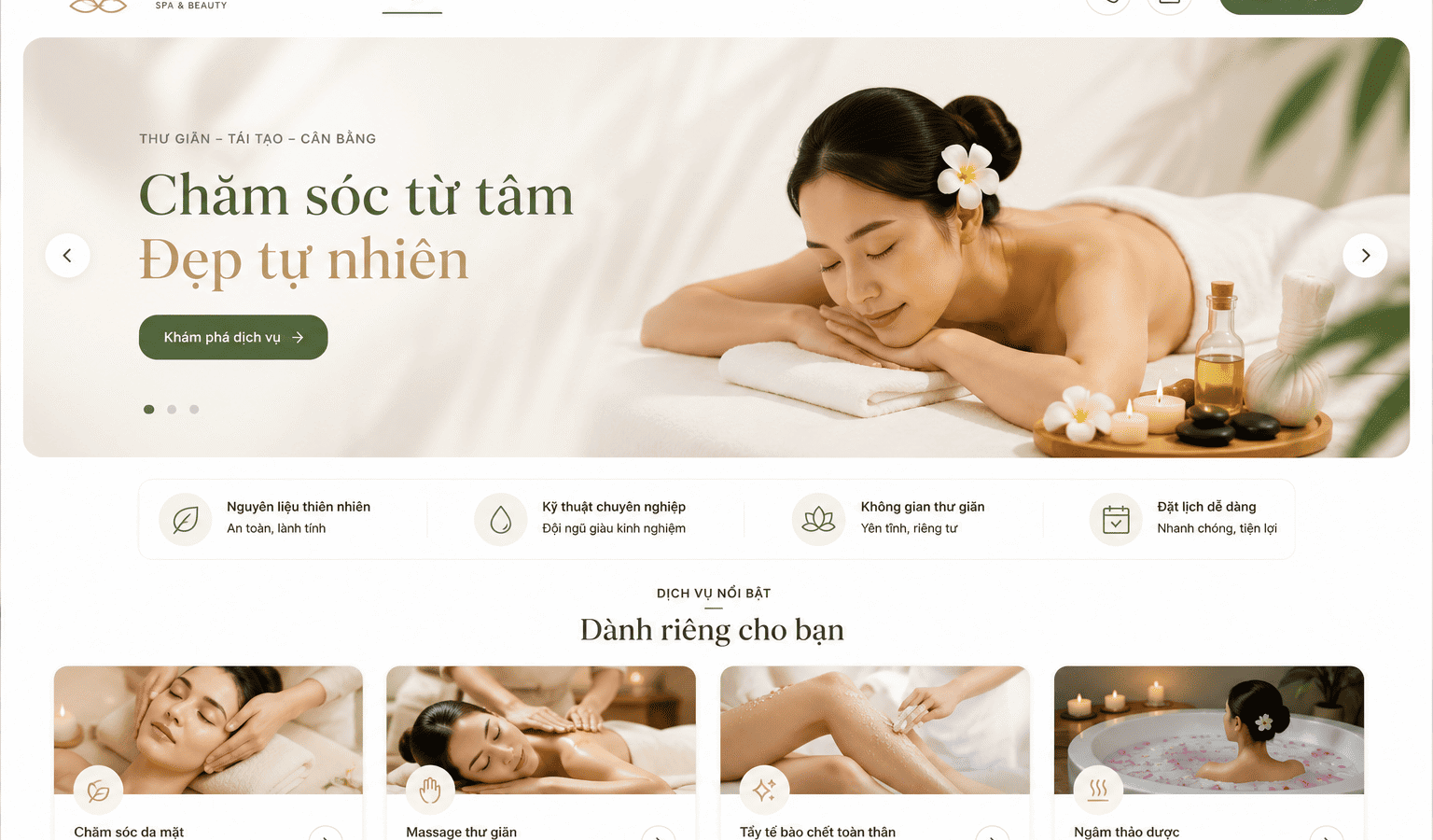 Mẫu Website Spa