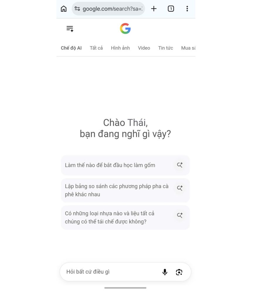 Hướng dẫn sử dụng Google AI Mode trên thiết bị di động